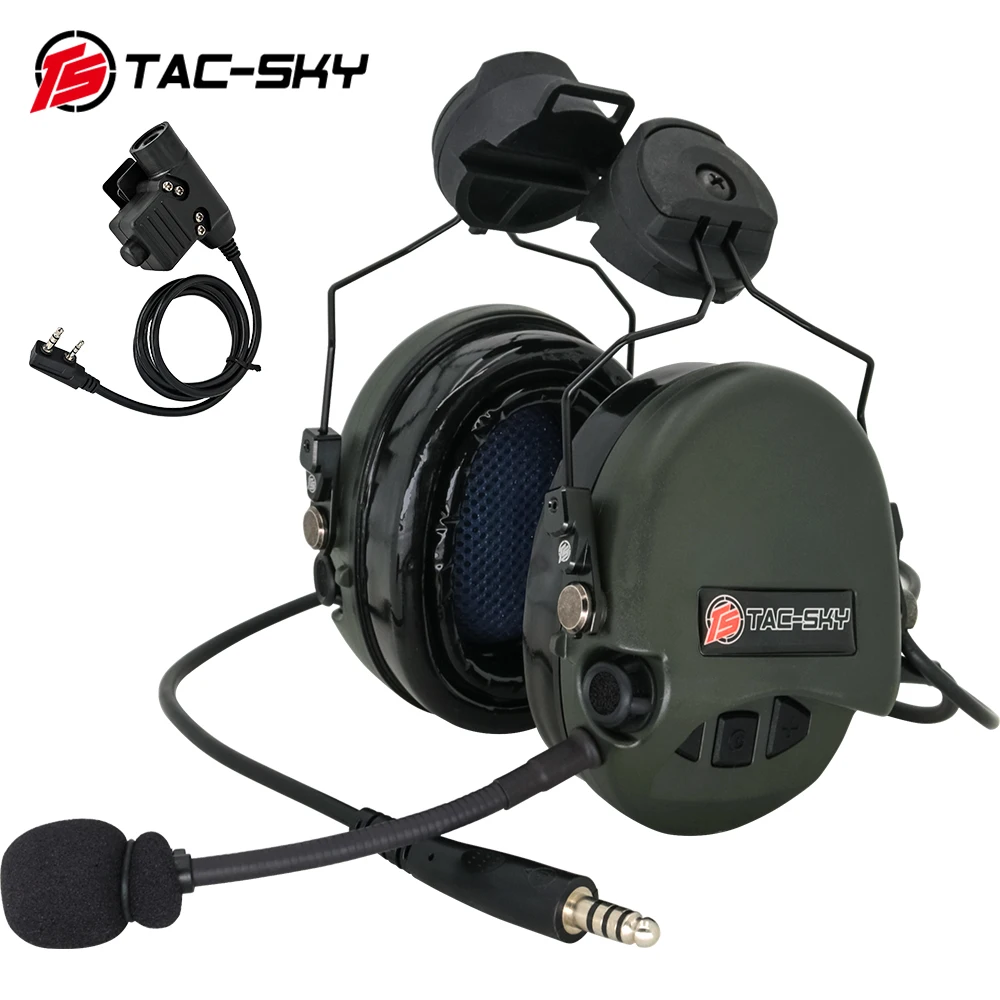 TS TAC-SKY SORDIN Helmet Fast Track Bracket Pickup Silicone Earmuffs Noise Cancelling Sports Headphones-FG