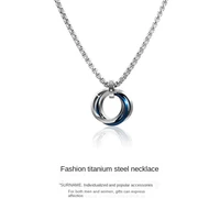 ring pendant necklace personalized hip hop douyin online influencer same style sweater chain accessories titanium steel