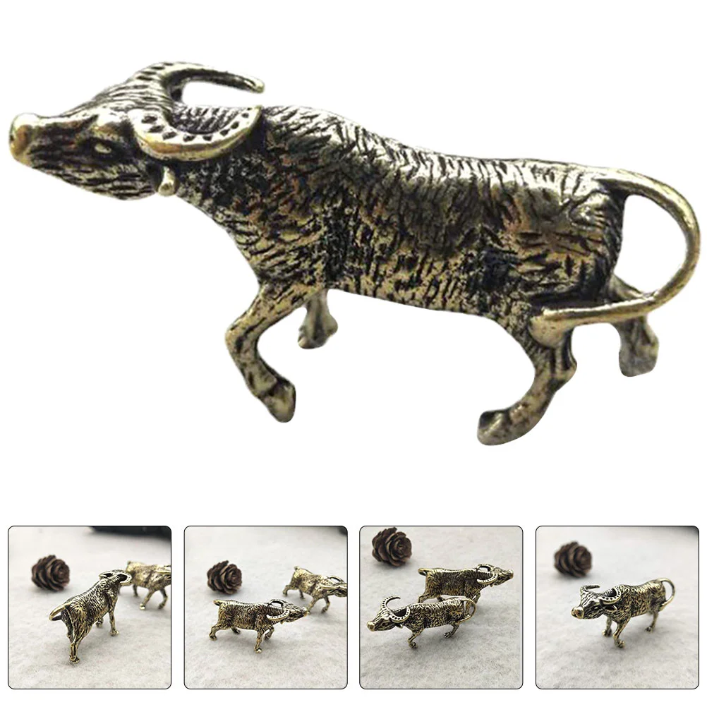 

Statue Cattle Bull Ox Charms Figurine Chinese Sculpture Shui Brass Feng Pendant Zodiac Charm Animal Cow Figure Mini Pendants