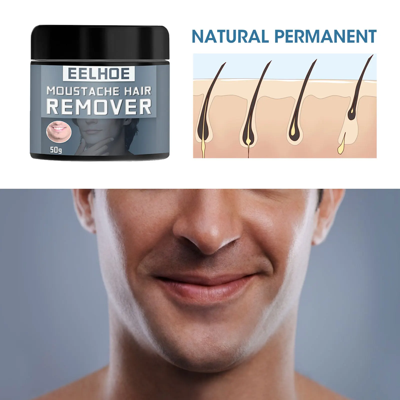 

Крем для безболезненного удаления волос, мужской крем для лица, бороды, лица, рук, ног, спины, подмышек, линии бикини, восстановление всего те...