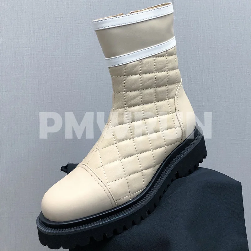 

Ladies Ankle Boots Spring Autumn 2023 New Side Zipper Design Round Head Thick Bottom Short Boots Fashion Versatile Female Shoes