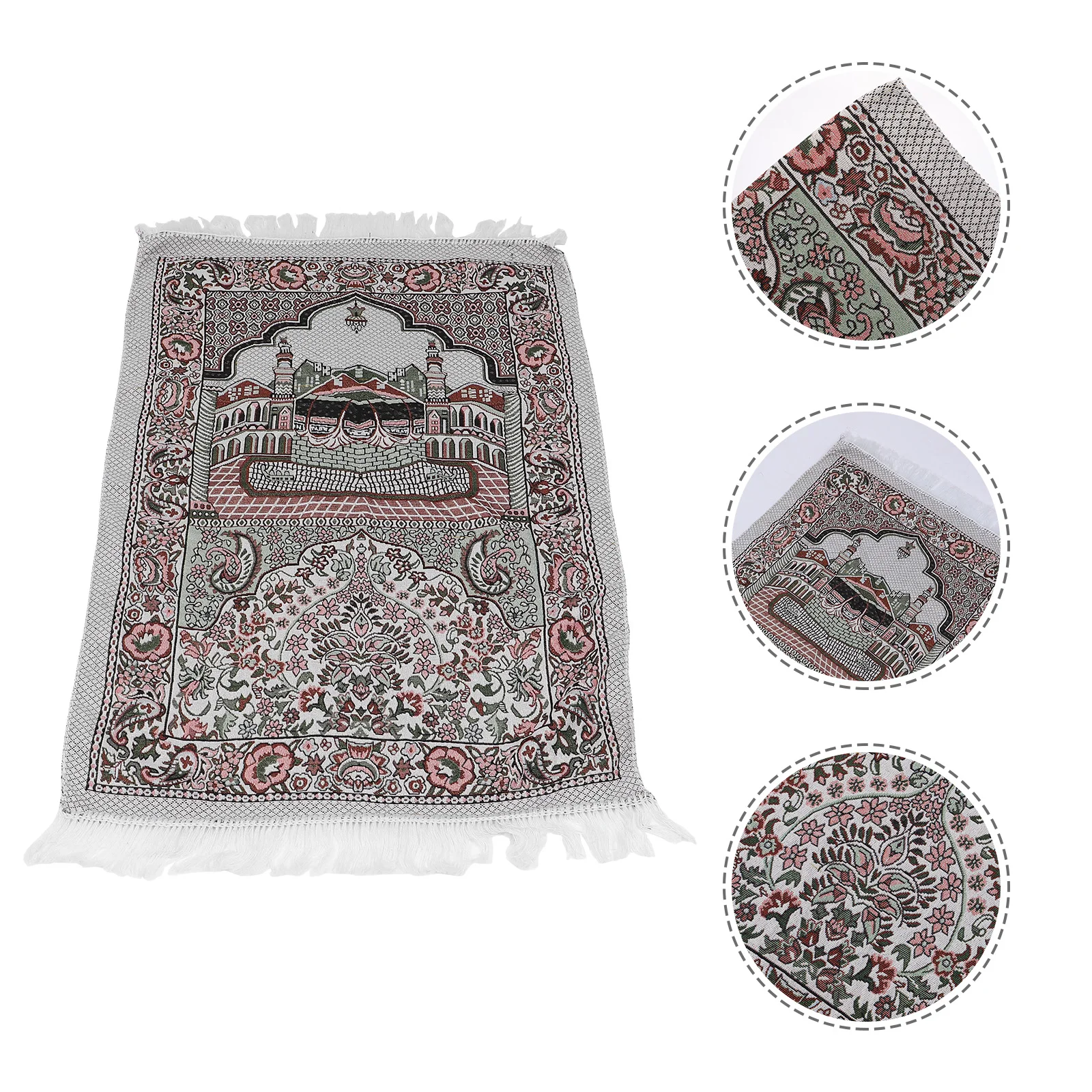 

Muslim Prayer Blanket Floor Mat Eid Ramadan Carpet Turkish Braided Rug Chenille Woven Janamaz Sajadah