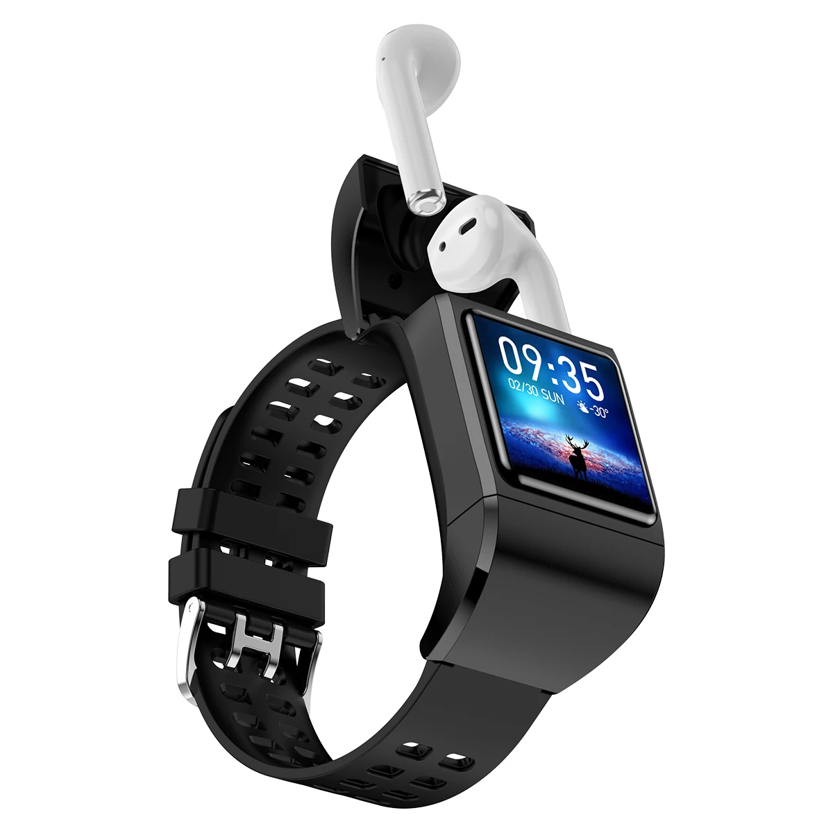 

Bluetooth Earphone + Man's Smartwatch Watches Sport Ride Waterproof Smart Touch Screen Watch Call Music for Android iOS Phone