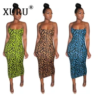 xuru hollow sexy suspender dresseuropean beauty dressleopard print dress