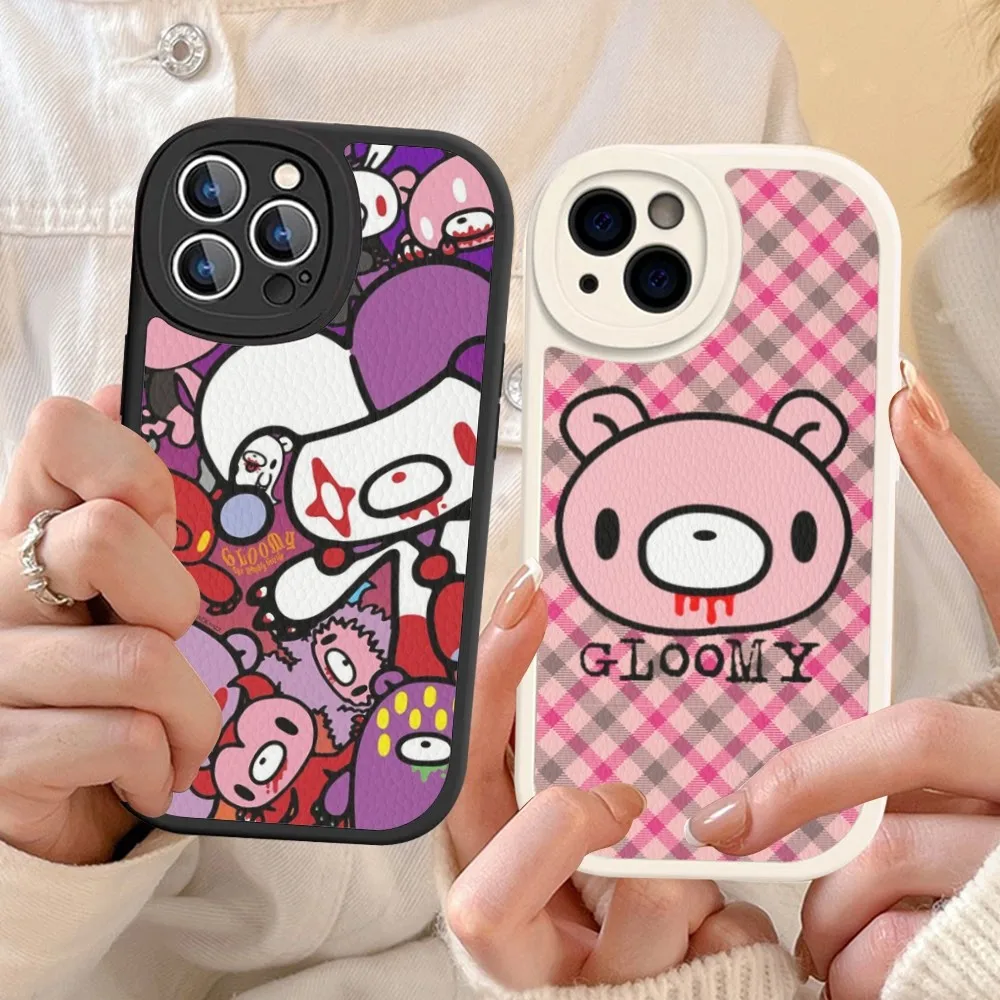 Cartoon G-gloomy Bear Phone Case Hard Leather For iPhone 16 15 14 13 12 Mini 11 Pro Max Xs X Xr 7 8 Plus Fundas