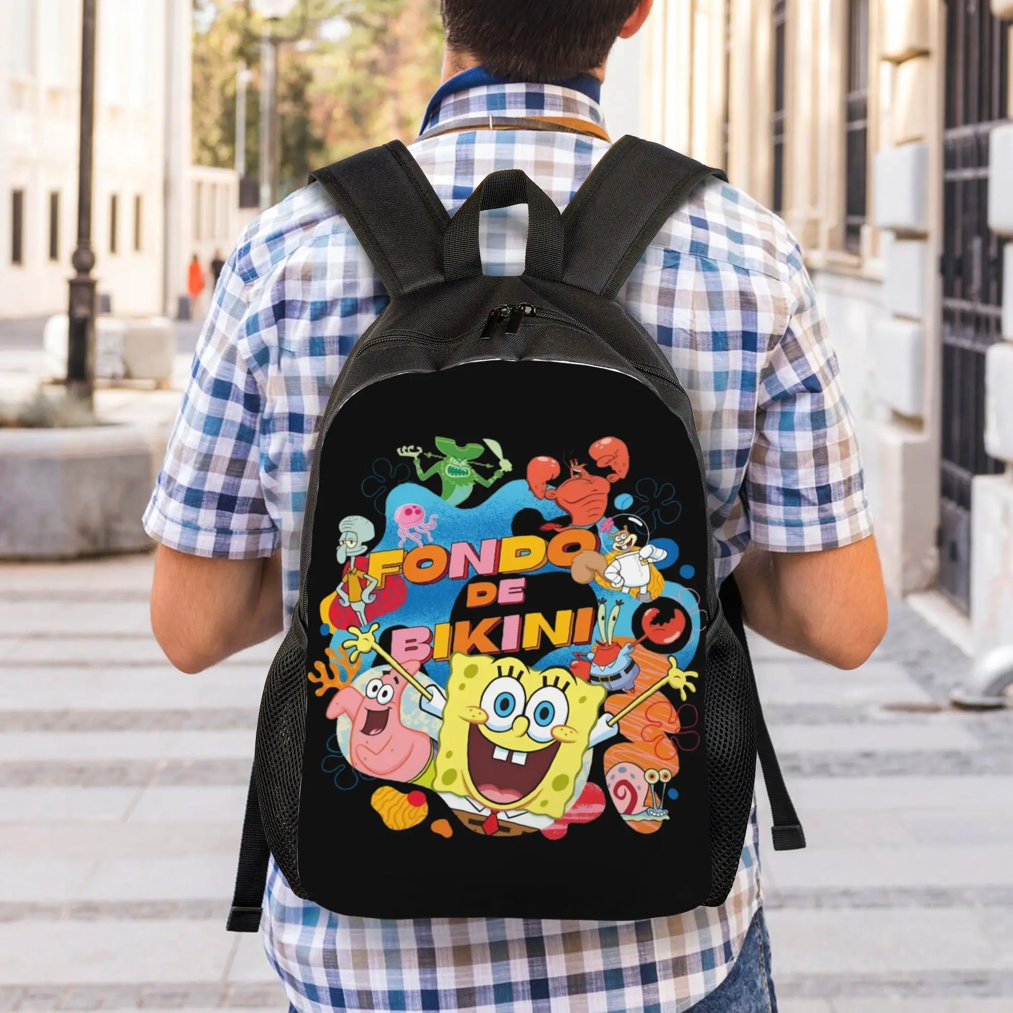 Рюкзак Custom S-Sponges Anime Bobes для женщин и мужчин, базовая сумка для книг для школы и колледжа, мультяшные сумки (art.: 3920db4455c2a) - 3920db4455c2a