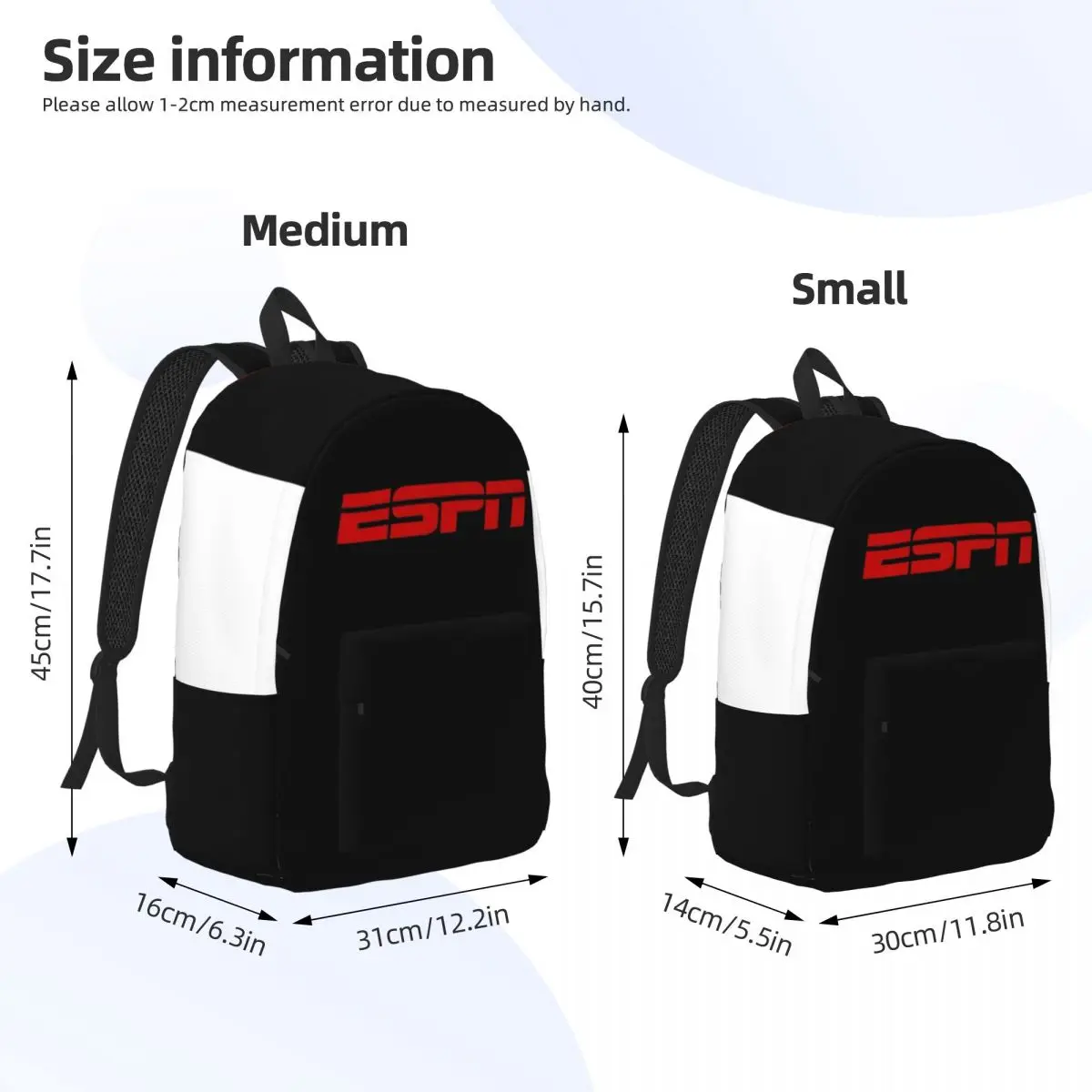 Футболка Espn Essential Простой и стильный рюкзак Холщовый Студенческий