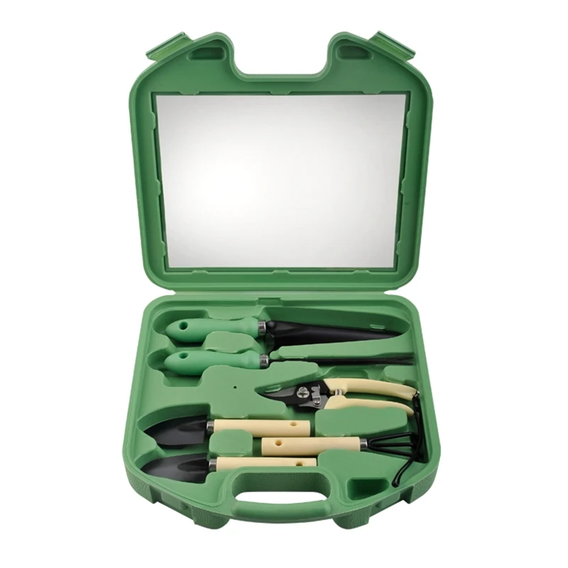 

Portable Garden Planting and Weeding Pick Root Mud Shovel Shears Bonsai Planting Maintenance Tools Pvc Suitcase Set