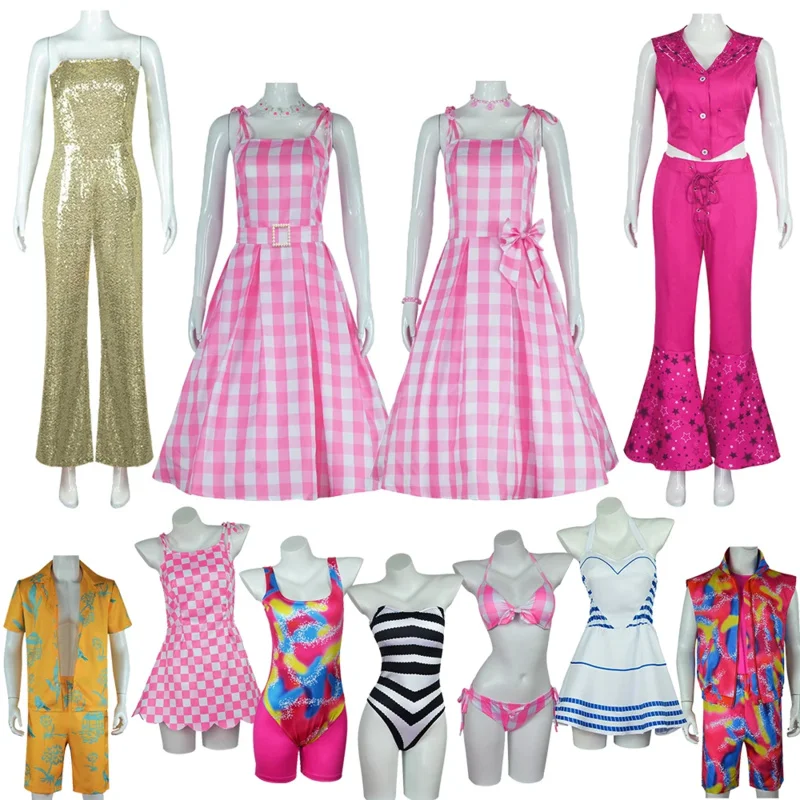 Женский костюм для косплея Margot Robbie винтажный элегантный розовый Платиновый