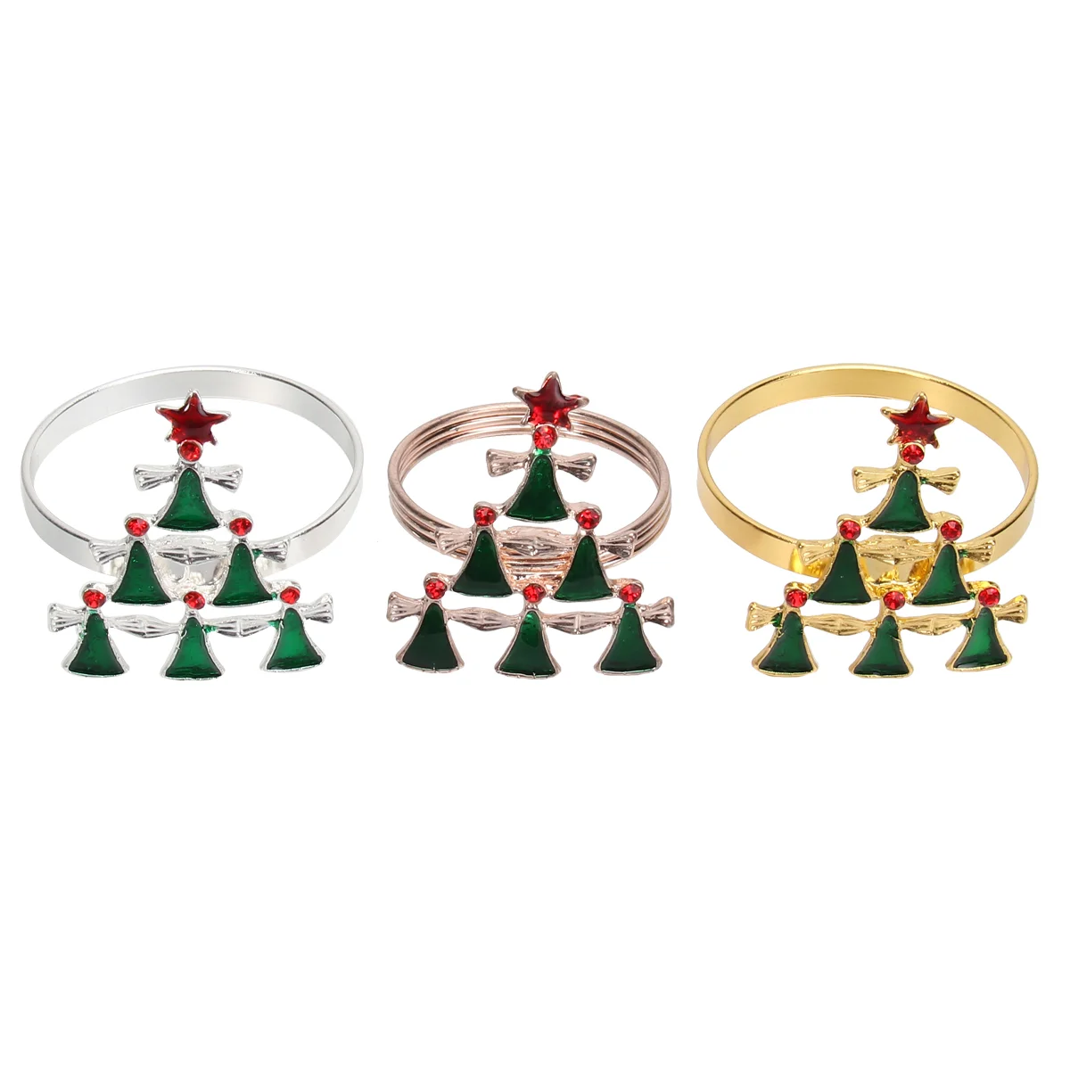 

Napkin Rings Christmas Artificial Servietteset Farmhouse Gold Buckle Holiday Ring Towel Wreath Holders Wedding Tree 6