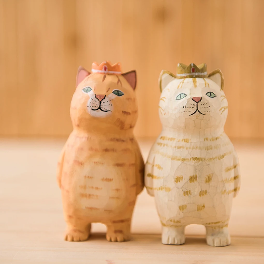 

Деревянные котята, украшения, милая ручная гравировка, деревянная кошка, простой стиль, украшения, кошки, куклы, дети, день рождения, Белый Кот