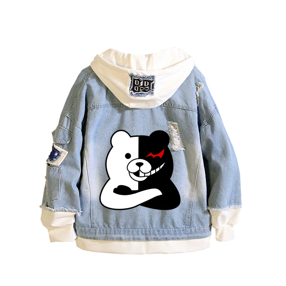 

Anime Danganronpa Costumes denim jacket unisex jacket monokuma hoodie Novelty costumes for spring and autumn