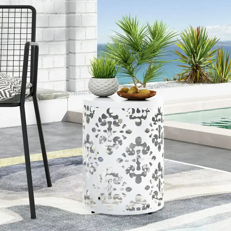 

Outdoor Side Table, White