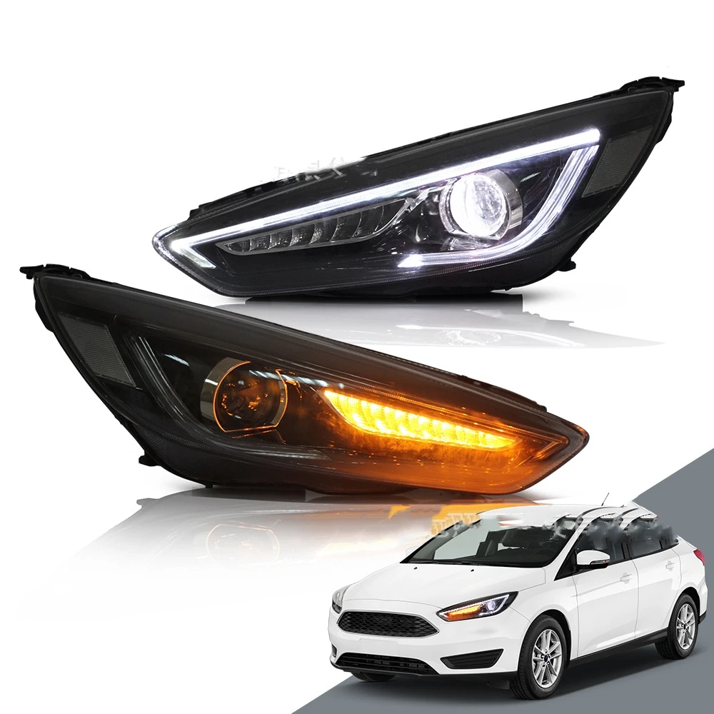 

LED Headlight For Ford Focus 2015-2018 Car Angel eyes LED streamer turn signal aytime running light LED Headlight Assembly