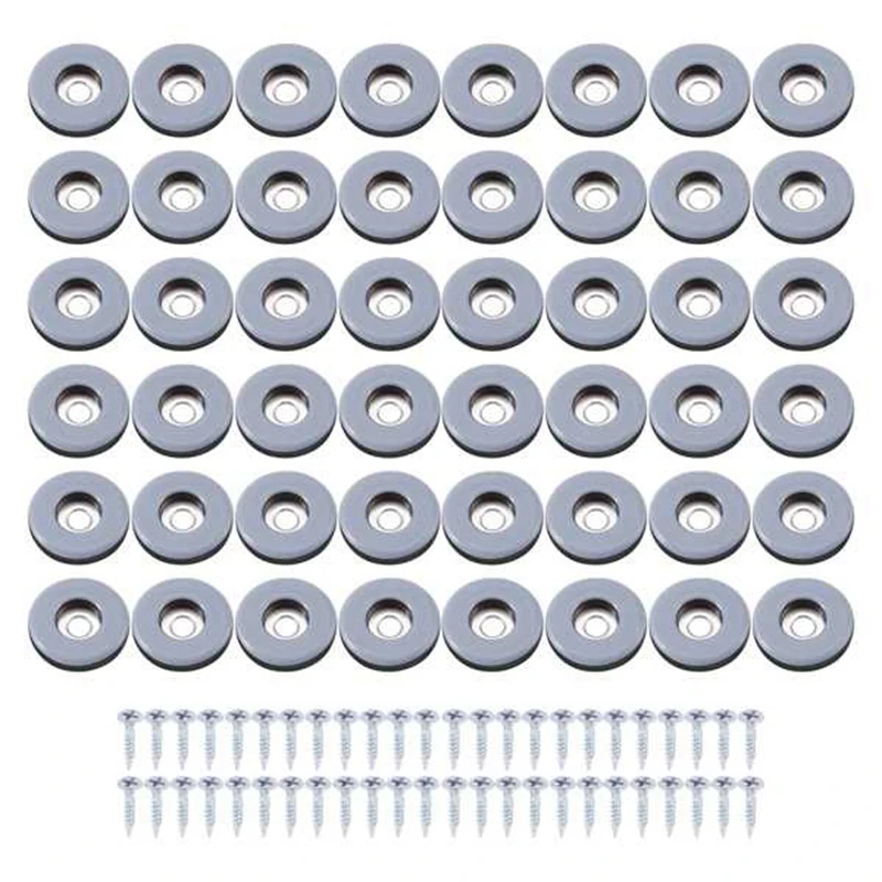 

288Pcs Furniture Gliders PTFE Easy Moving Sliders With Screw Floor Protector For Tiled Hardwood Floors(25Mm Round)