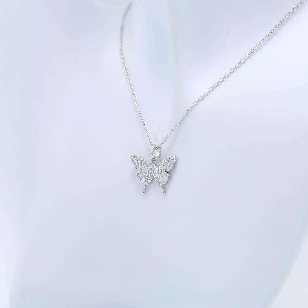 ChicСеребряное серебряное ожерелье с бабочкой изящный милый кулон для женщин