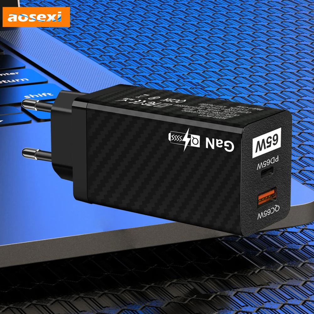 

Устройство зарядное сетевое Aosexi, 65 Вт, QC 3,0 PD 3,0