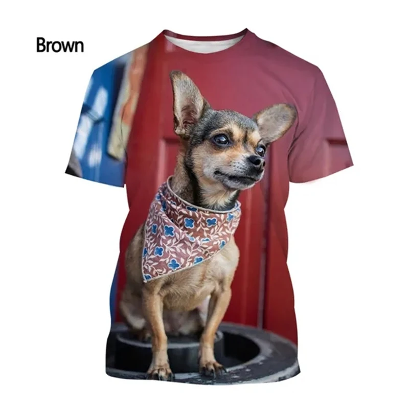 

Новая модная футболка с 3d принтом животных, собаки чихуахуа, мужские и женские летние повседневные футболки с коротким рукавом, топы с графическим рисунком, футболка, одежда
