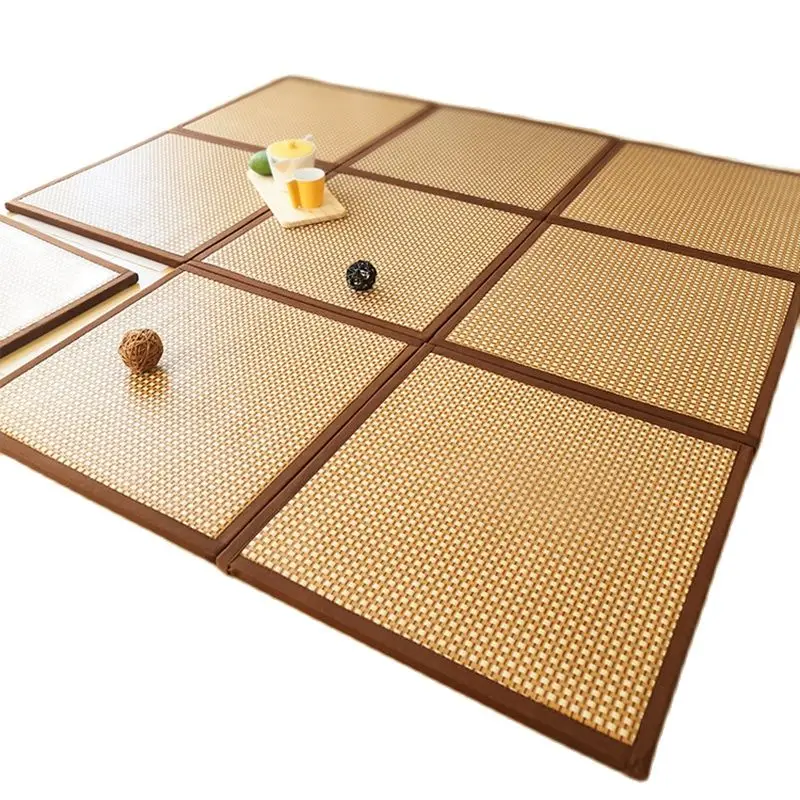 

Japanese Traditional Tatami Mattress Mat Rectangle Large Foldable Floor Rattan Mat For Yoga Sleeping Tatami Mat Flooring Cushion