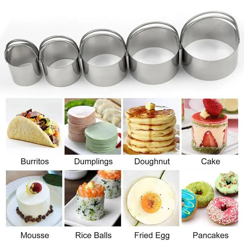 

Pieces Round Cookies Cutter Set Circle Pastry CuttersStainless Steel Biscuit Cutter With Handle Professional Baking Dough T