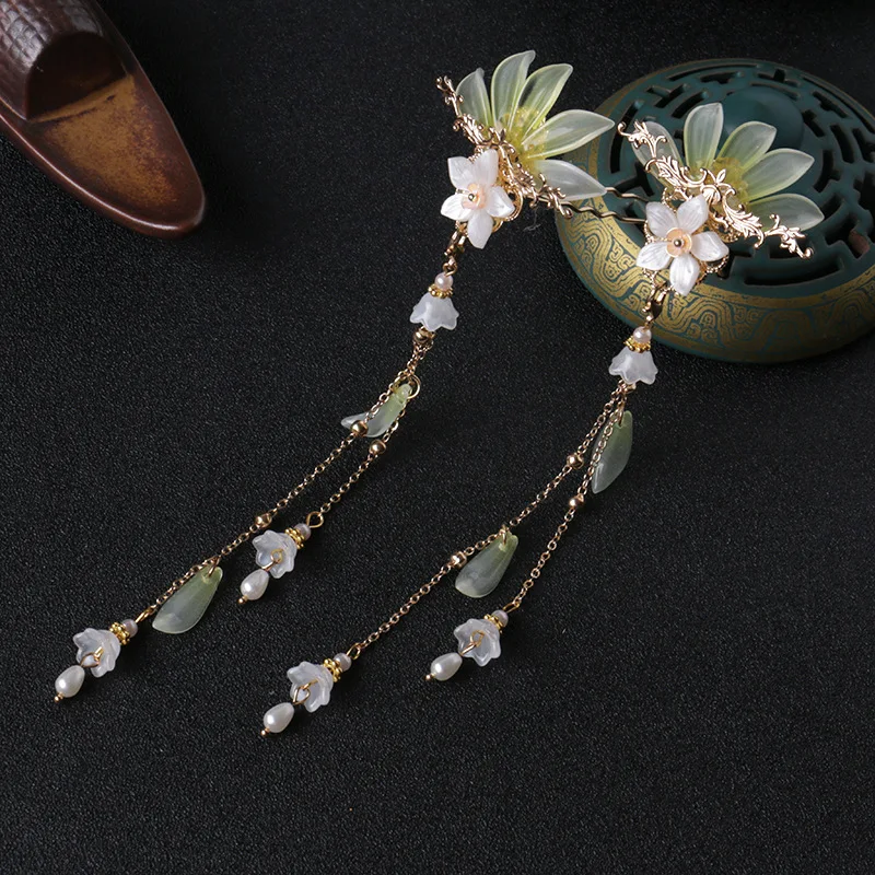 Chinese Gentle Hanfu With Ancient Hyacinth Hair Hairpin Retro Balls Hair Pin Hairpin Fairy Tassel Hair Ornaments