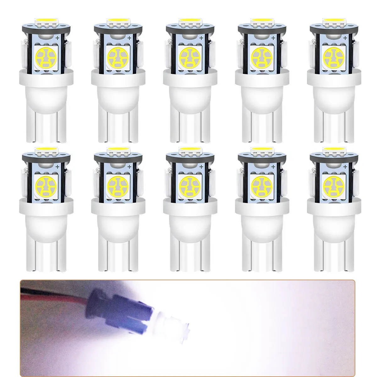 

Суперяркие Светодиодные Лампы 5050 5SMD W5W T10 WY5W 192 194 168 Для Автомобиля: Указатели Поворота, Стоп-сигналы
