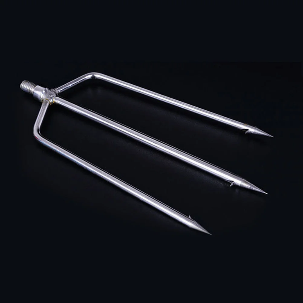 

2 Pcs Fishing Tackle Accessory Outdoor Tools Round Spears Stainless Steel Catch Fork Pro