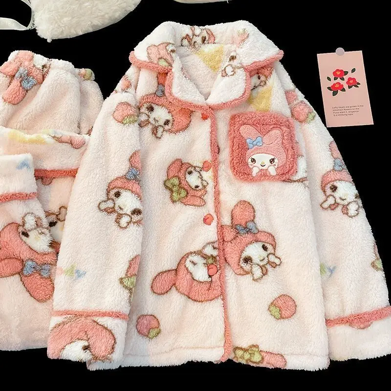 Осенне-зимний коралловый бархатный пижамный комплект Crayon Shin-Chan для девочек