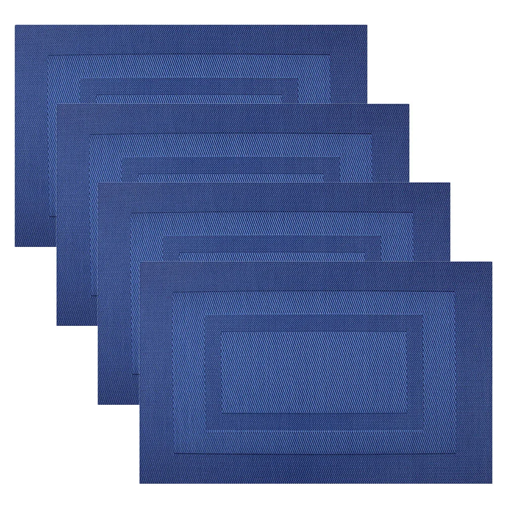 

Table Placemats Mats Pad Kitchen Mat Deskanti 6Blue Set Dining Protector Writing Pvc Skid Place Washable Resistant Coffee