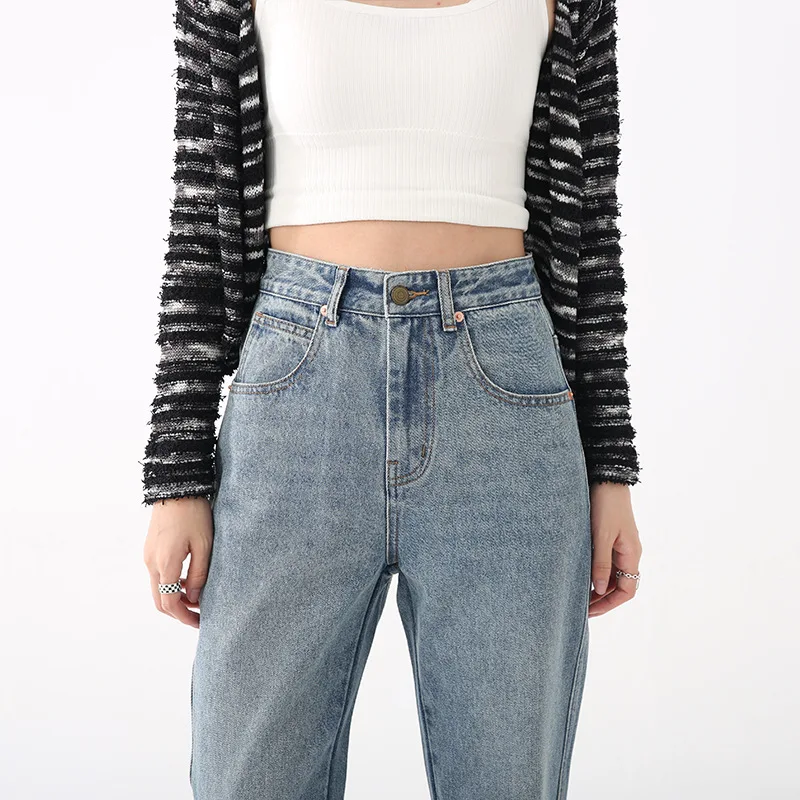 High Waist Casual Flared Vintage Jeans for Women Slim Fit Versatile Flared Pants Streetwear Women's Fashion Denim Trousers