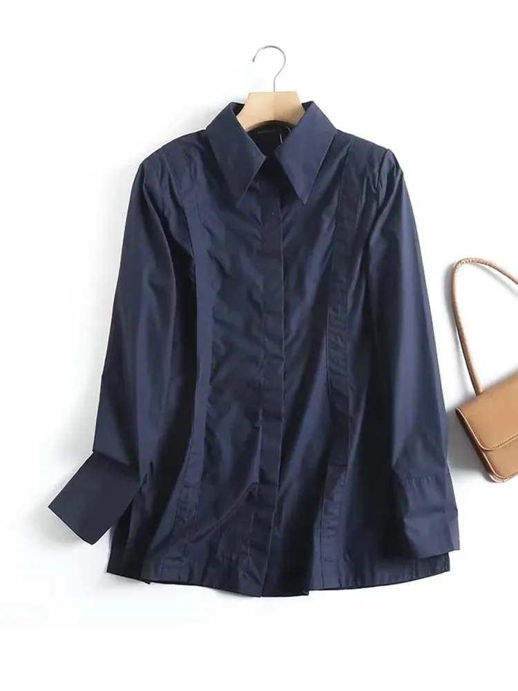 

Женская рубашка с длинным рукавом, на пуговицах