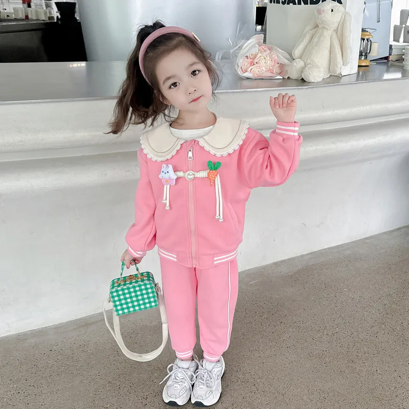 

2 шт., спортивная куртка и штаны для девочек 2-8 лет