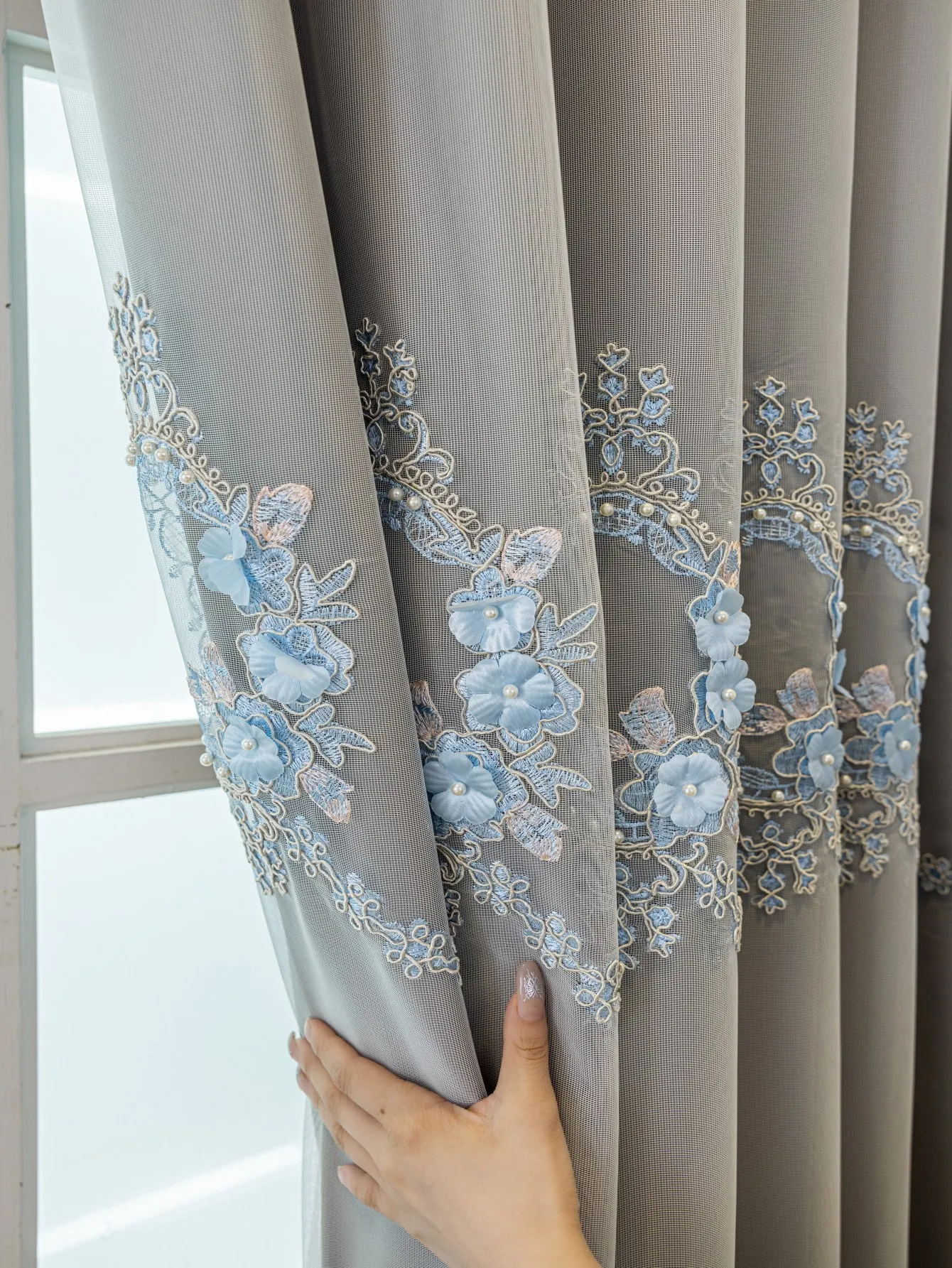 Современная фотоизоляционная занавеска с американской вышивкой