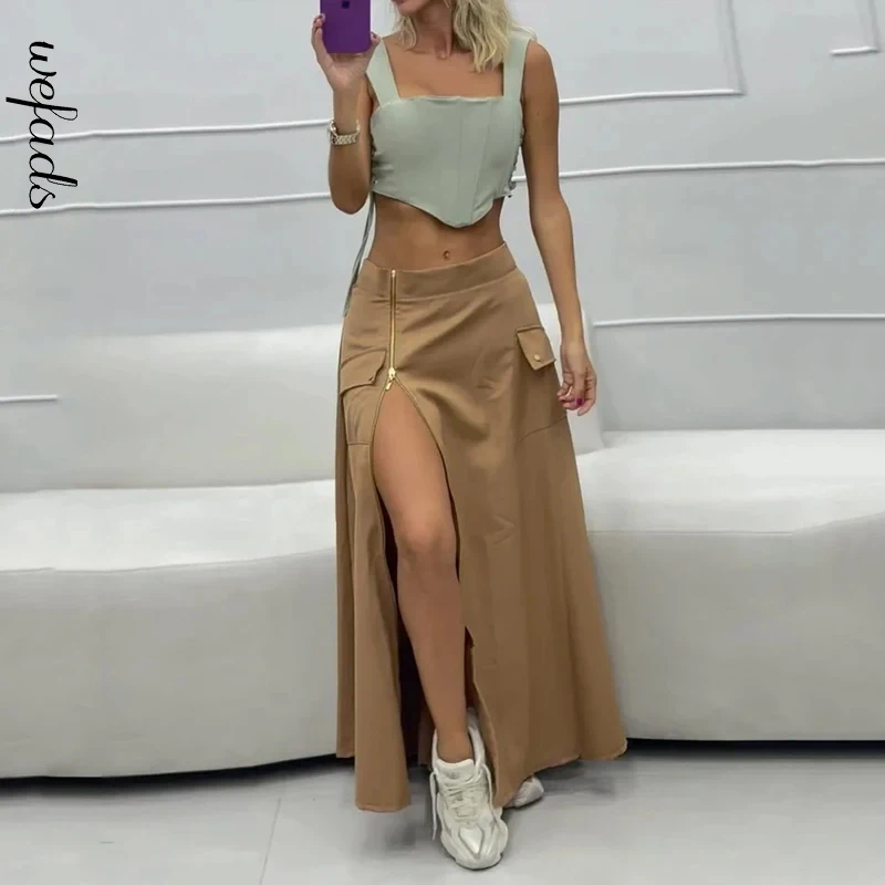 Женский летний комплект Wefads из 2 предметов модный пикантный Однотонный пуловер