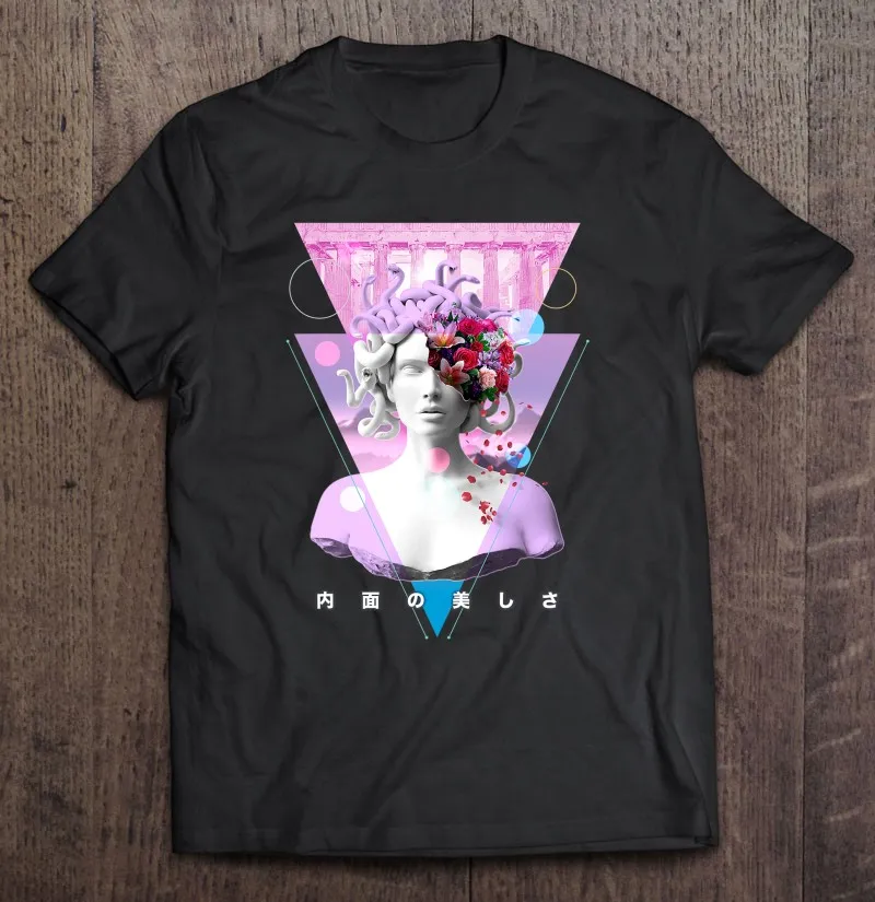 

Футболка в стиле ретро с изображением статуи Medusa в японском стиле Otaku 2