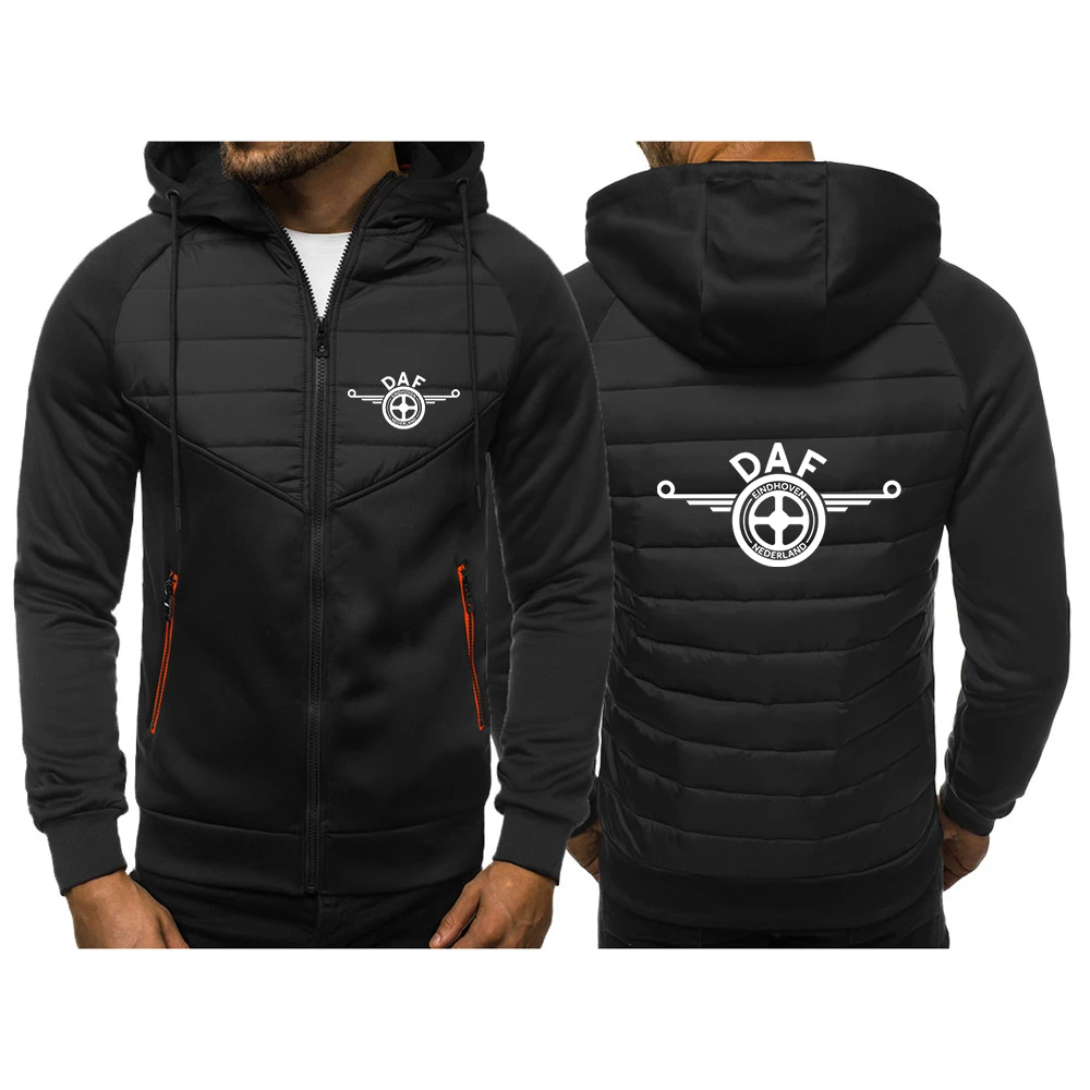 

2022 DAF TRUCKS Logo Print Winter Warm Jacket Men's Thick Warm Hooded Slim Popular Fashion Thick Coat Comfortable Jacket