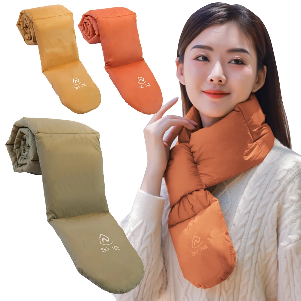 Шарф с пуховым воротником водонепроницаемый шарф на шею из белого утиного пуха