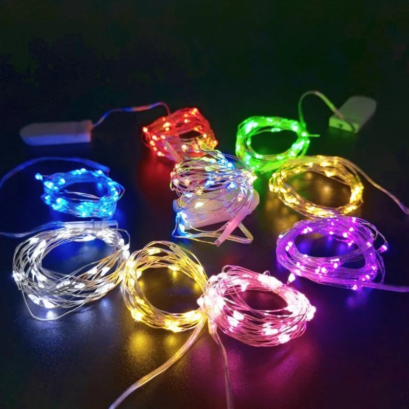 

Fairy Lamp CR2032 Battery Copper Wire String Light for Christmas Tree Wedding Garland Party Decoration 5PCS Christmas Lamp LED
