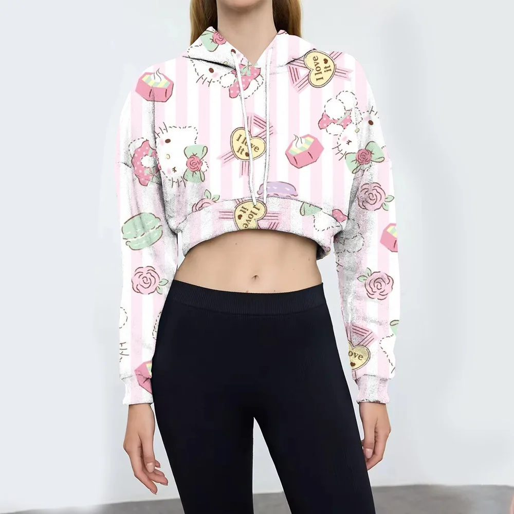 Толстовка с капюшоном Hello Kitty Kuromi женская толстовка индивидуальным укороченным