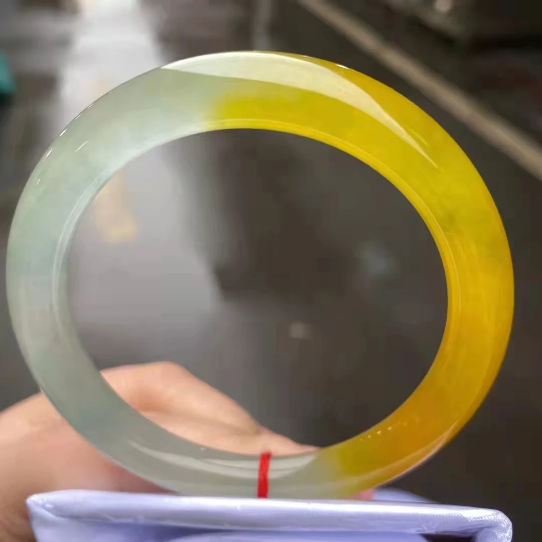 

Сертифицированные нефритовые браслеты, женские изящные ювелирные изделия, желтые и белые двухцветные браслеты класса А из Бирмы, нефритовы...