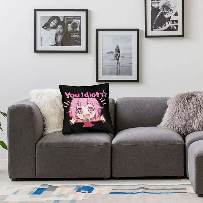 Подушка-чехол с рисунком аниме от Wonderhoy Emu для гостиной роскошная квадратная