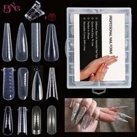 60120pcs top forms for nail extended half cover c curve dual form false tips poly nail gel system acrylic stiletto mold forms
