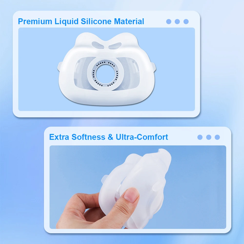 Фото Маска для лица CPAP от храпа, носовая маска-респиратор, комфортный чехол, бесшумный вентилятор для улучшения сна при апноэ, для масок AirFit F40 №5