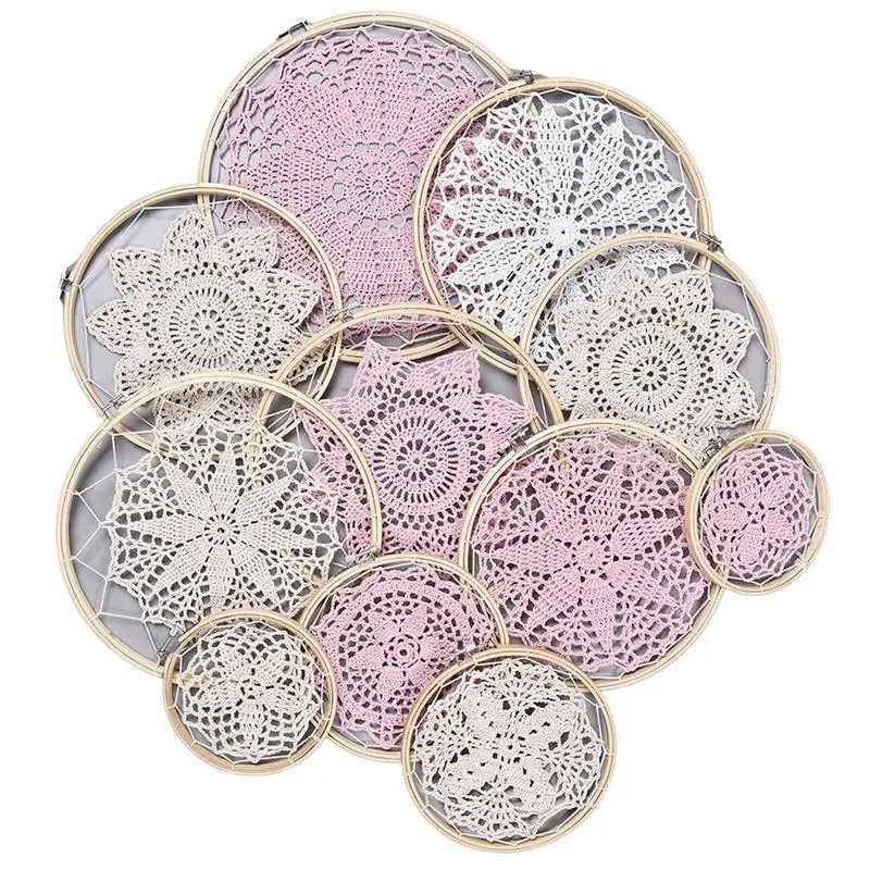 

Handmade DIY Dream Catcher Kit Kids Adults Macrame Dreamcatcher Making Kit Accessory Hanging Ornament Wedding Wall Decor