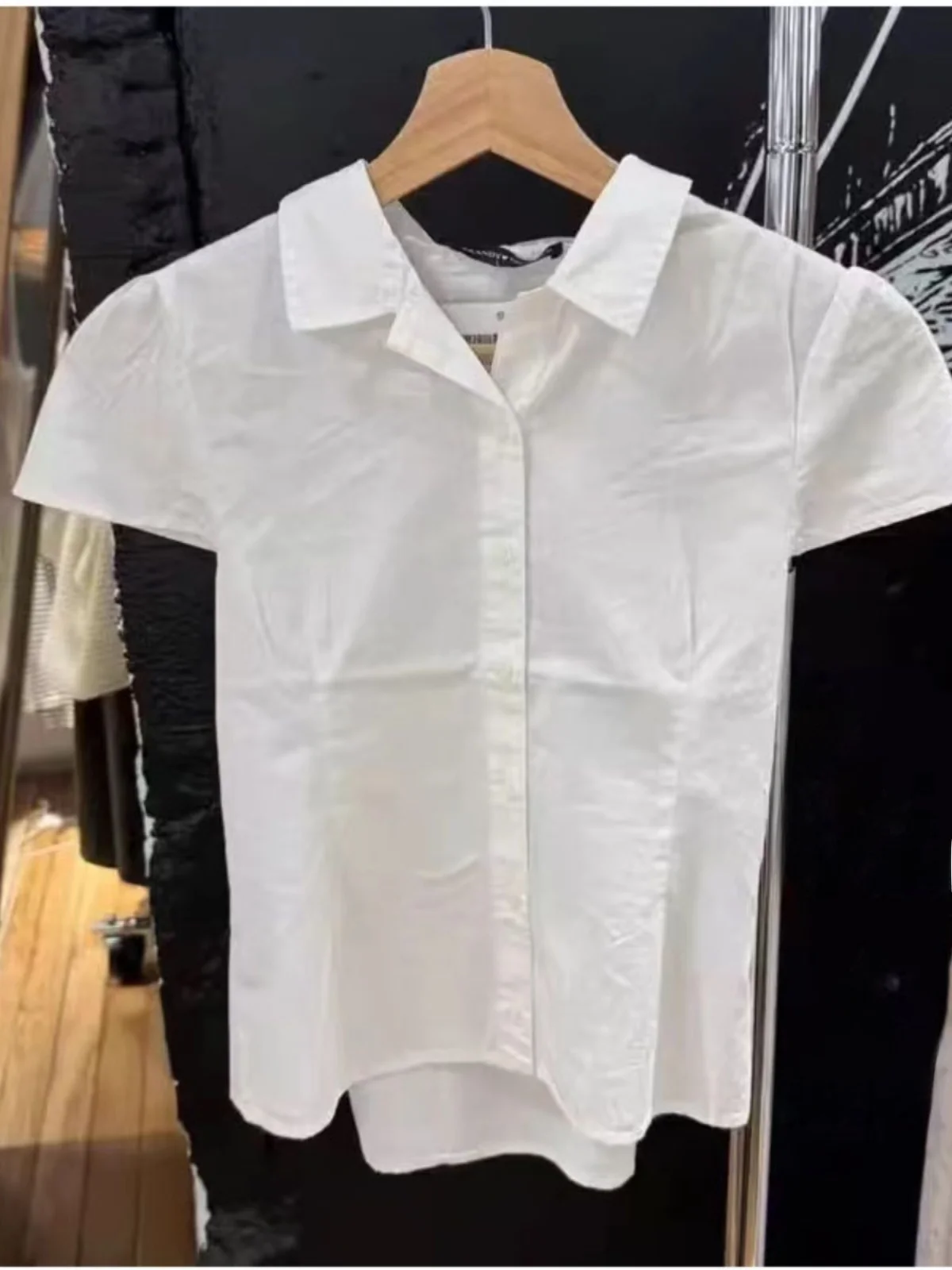 OOTD BM Женская одежда Новые рубашки из чистого хлопка с короткими рукавами и