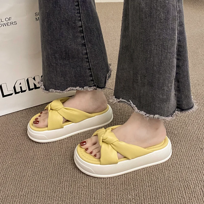 

2023 Hot Sale Shoes for Women Basic Women's Slippers Summer Casual Slippers Women Solid Flat with Shoes Female Zapatos De Mujer