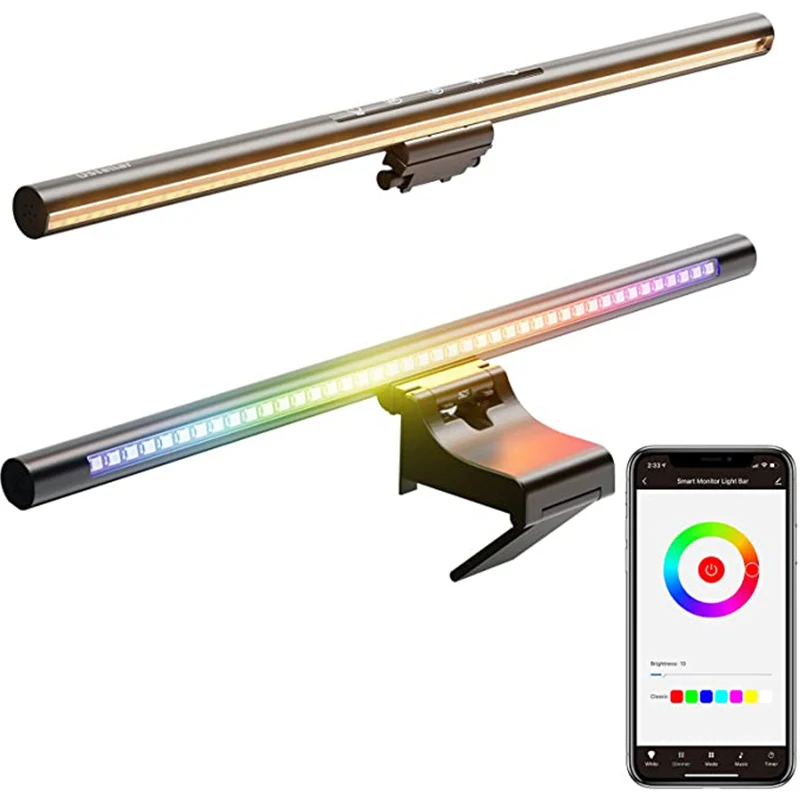 

Stepless Dimming LED Desk Lamp Computer Screen Front Lamp Led Strip Light USB Reading Lamp Display Lamp Backlight RGB Color Lamp