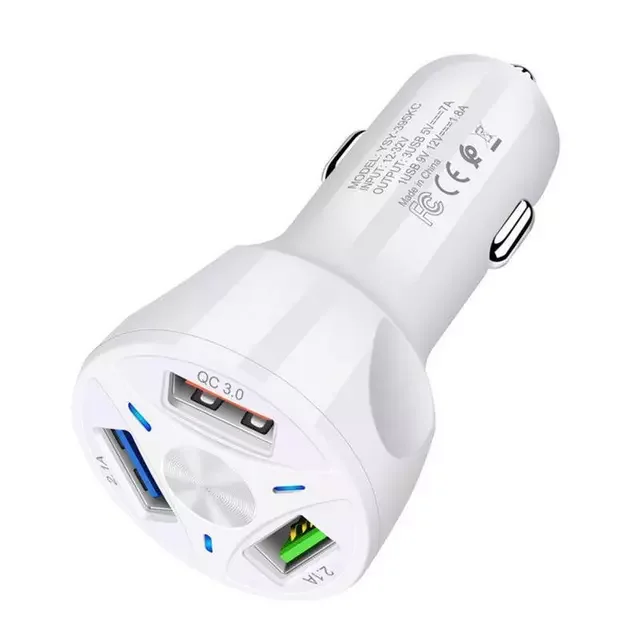 

USB Car Charger 3 Port 12-32V Cigarette Socket Lighter QC3.0 Fast Car Charger Power Adapter Car Styling