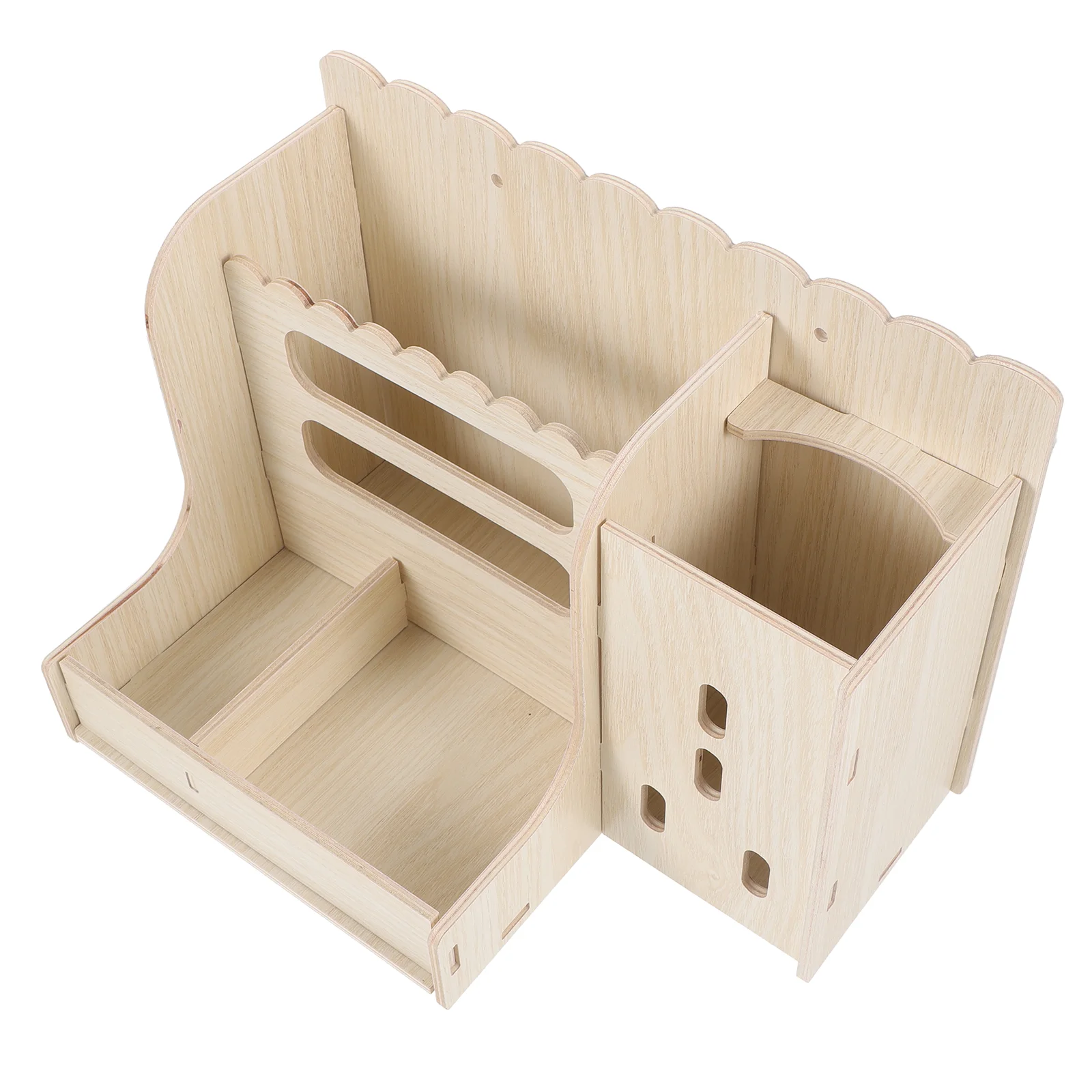 

Pet Bowl Cage Bunny Feeder Floor Hay Holder Wear-resistant Wooden Rabbit Household Convenient