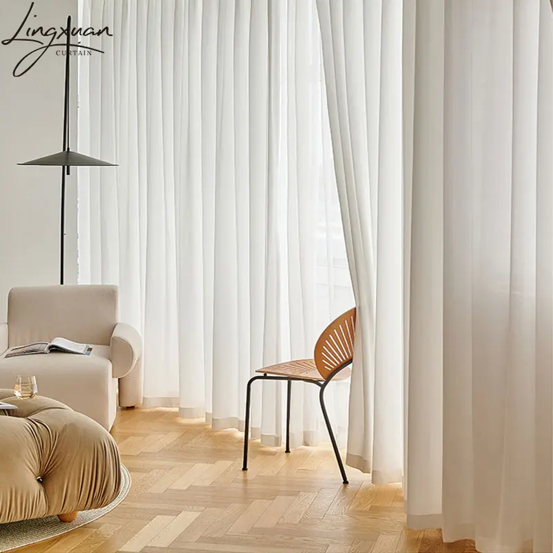

Modern White Sheer Curtains For Living Room High Quality Soft Tulle Window Curtain For Bedroom Gauze Kitchen Blinds Party Drapes
